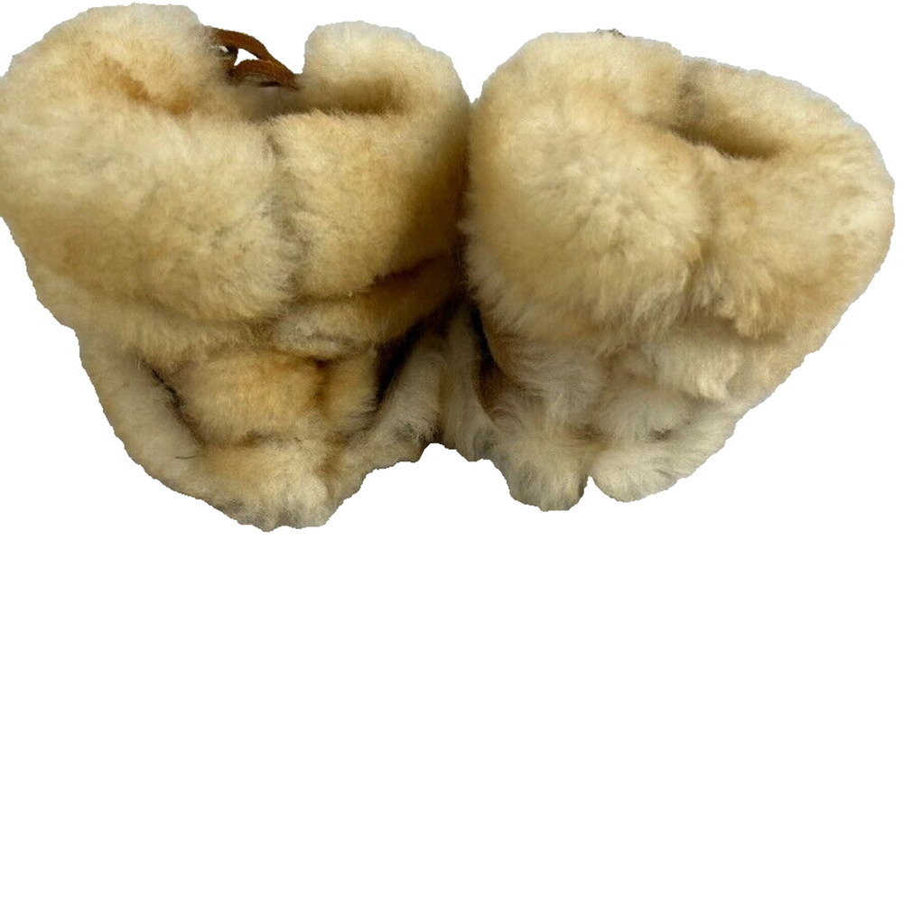 Fur Brown Baby Slippers Unisex Girls & Boys - Size: 3-6 Months